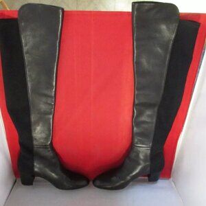 Stuart Weitzman Leather & Textile Over The Knee Boot - US Size 8 - Black - #1064